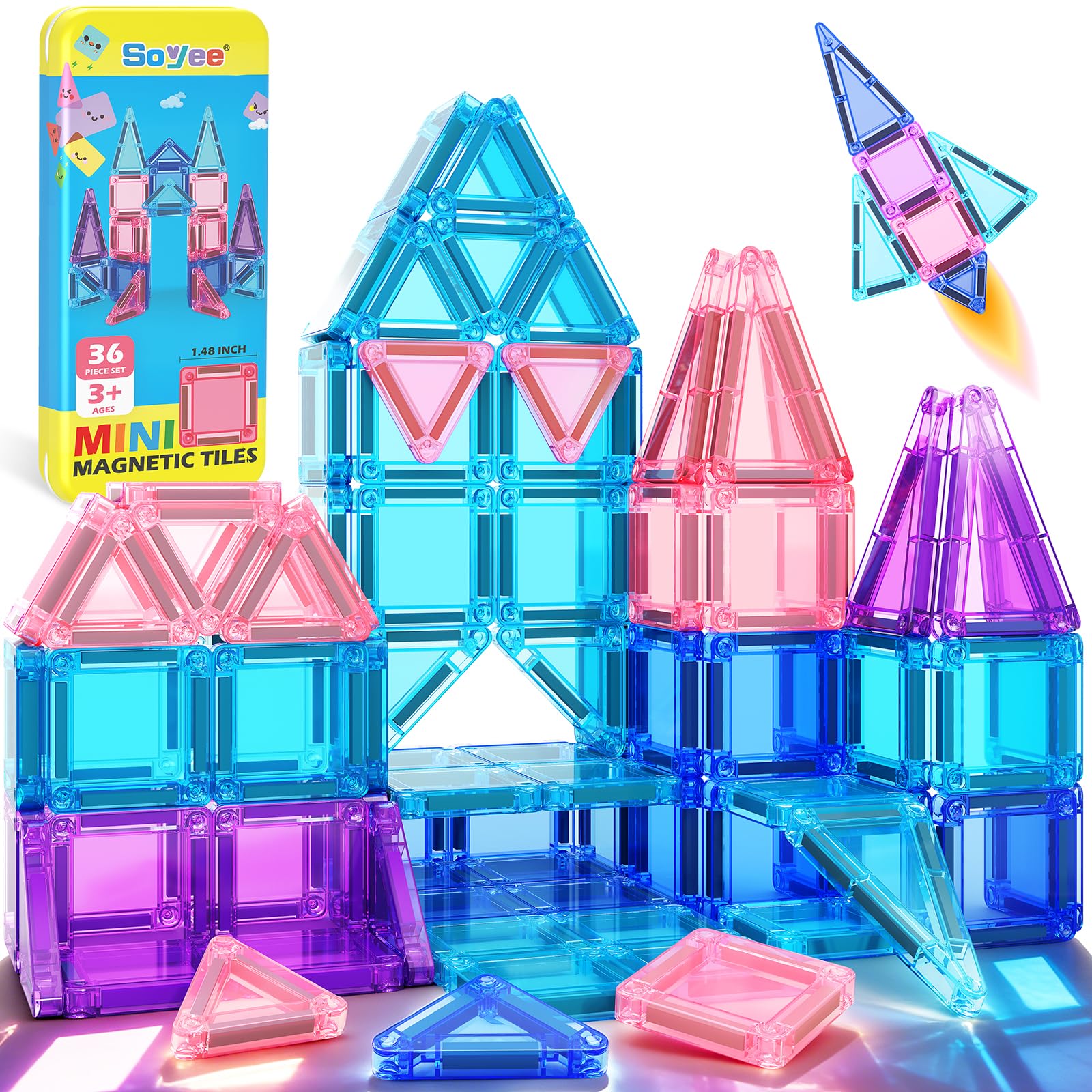 Amazon.com: Soyee Magnetic Tiles Toddler Toys Travel Essential